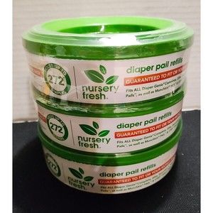 3 Packs Nursery Fresh Diaper Pail Refills. 7 Layer bags Holds 272 Diapers New